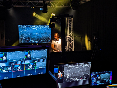 ljud och ljus till företagsevent med scen och presentation