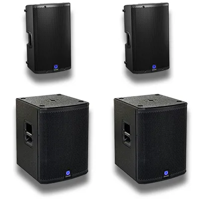 turbosound iq12 iq15b DUBBEL subwoofer premium ljudpaket 2.2