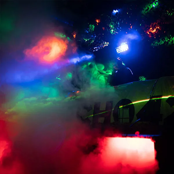 ljus och rökeffekt på mindre event