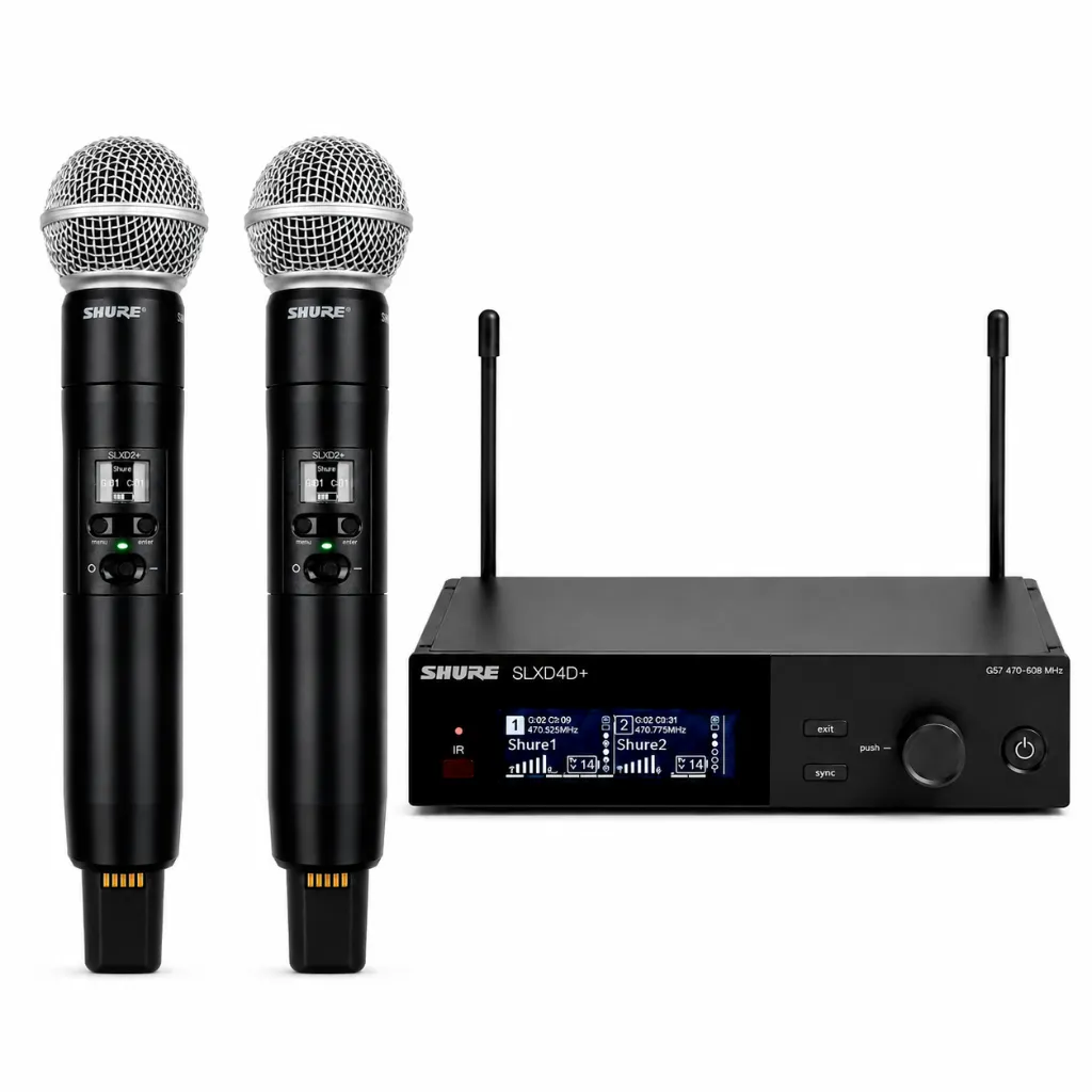 Shure trådlöst mikrofonsystem med två SM58-handmikrofoner